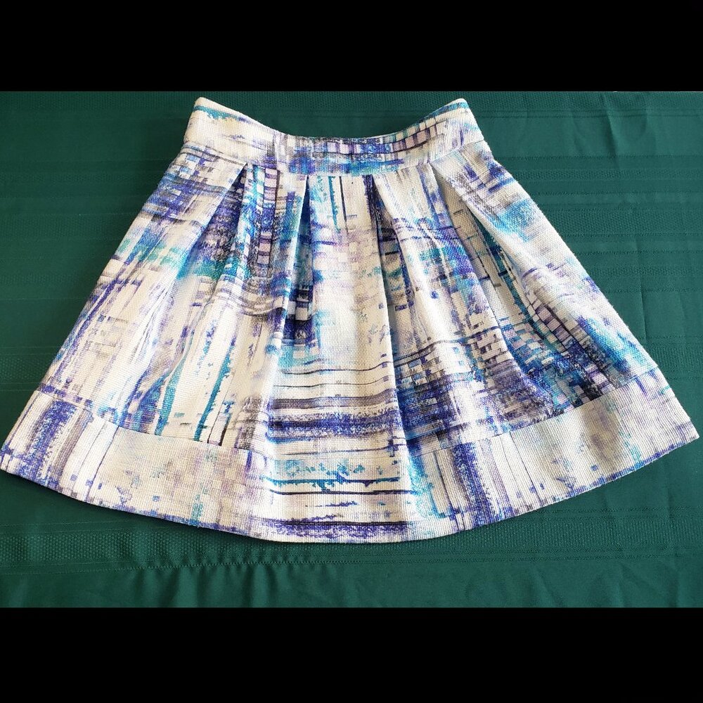 Sinequanone Paris  Bright Watercolour Tweed Fabric Skirt Purple Blue White